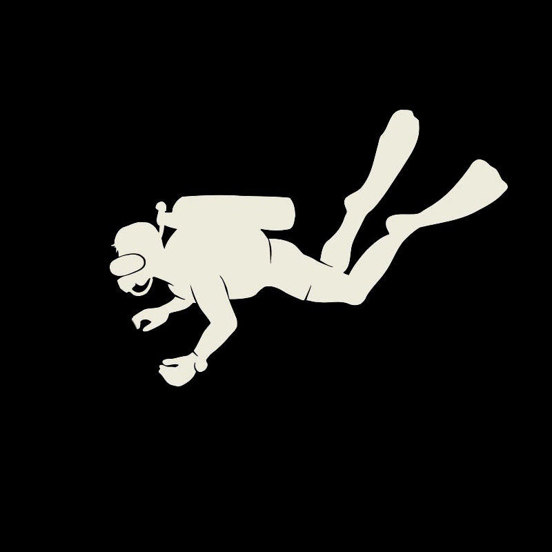 High-quality Carrying Oxygen Tanks Diver Car Sticker Waterproof Diving Equipment