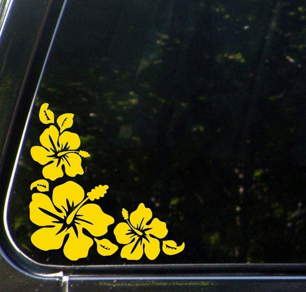 New Hot Hibiscus Corner - Car Vinyl Decal Sticker - Left