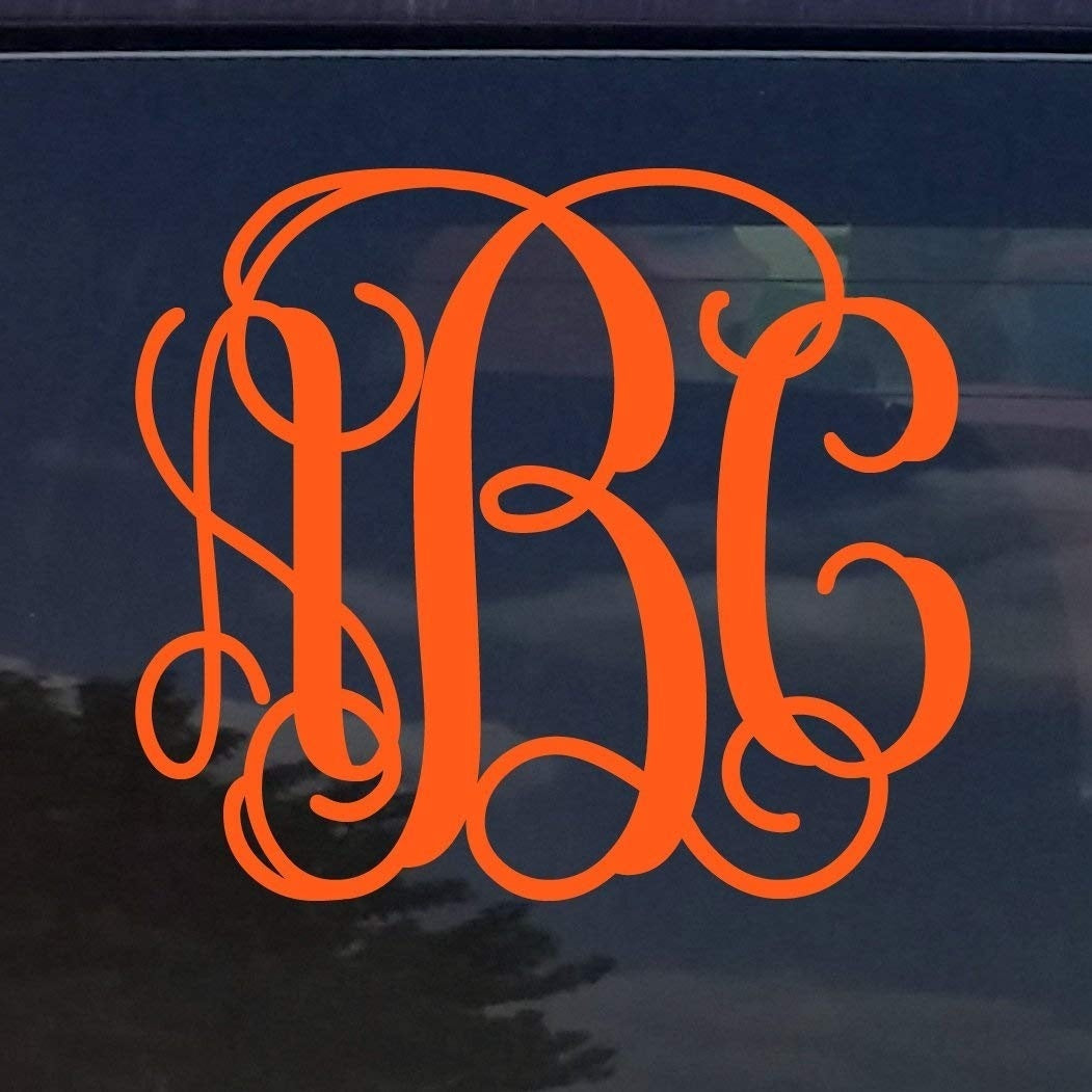 New Fashion CUSTOM VINE MONOGRAM INITIALS VINYL DECAL / BUMPER STICKER FOR CARS LAPTOP