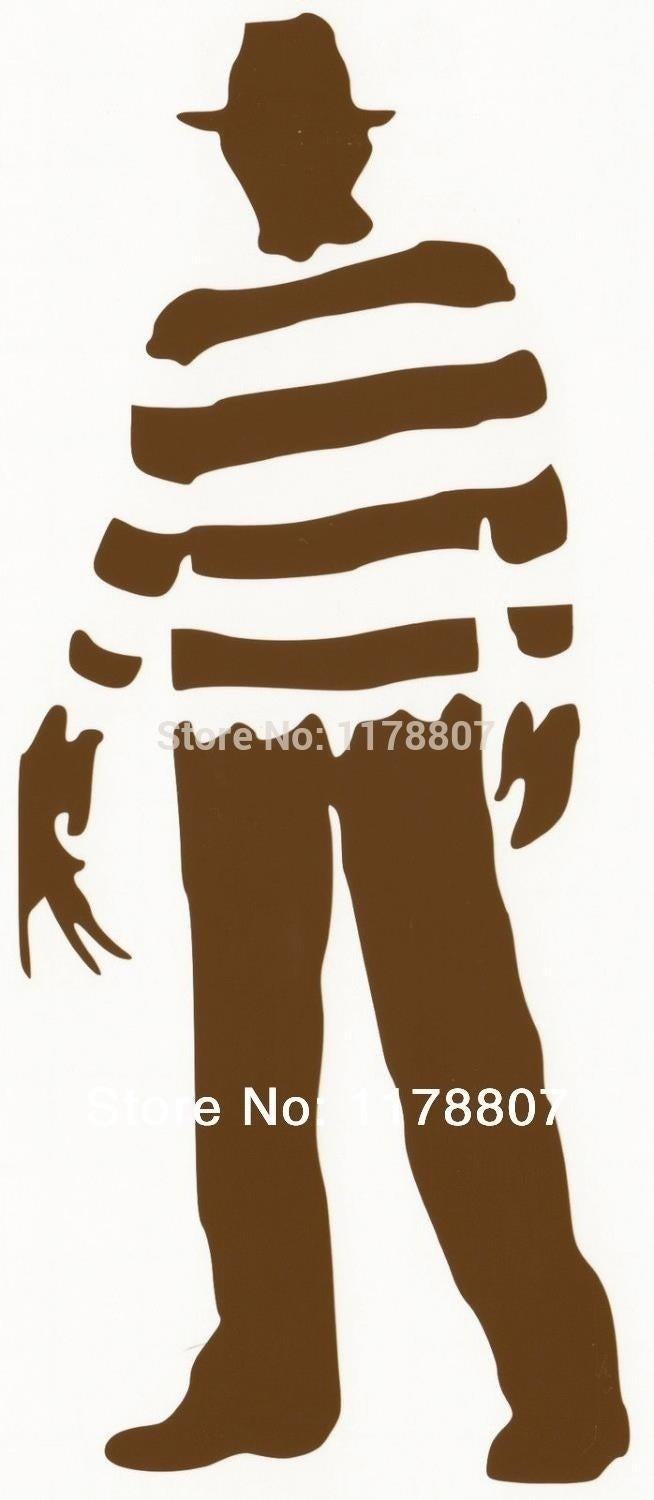 New Brand 6.5 Inch * 2.75 Inch Freddy Krueger Vinyl Decal for Car Window Bumper Funny JDM Sticker