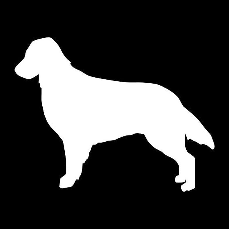 Hot 12.3*9.6CM Flat Coated Retriever Dog Vinyl Decal Silhouette Car Stickers Car Styling Accessories