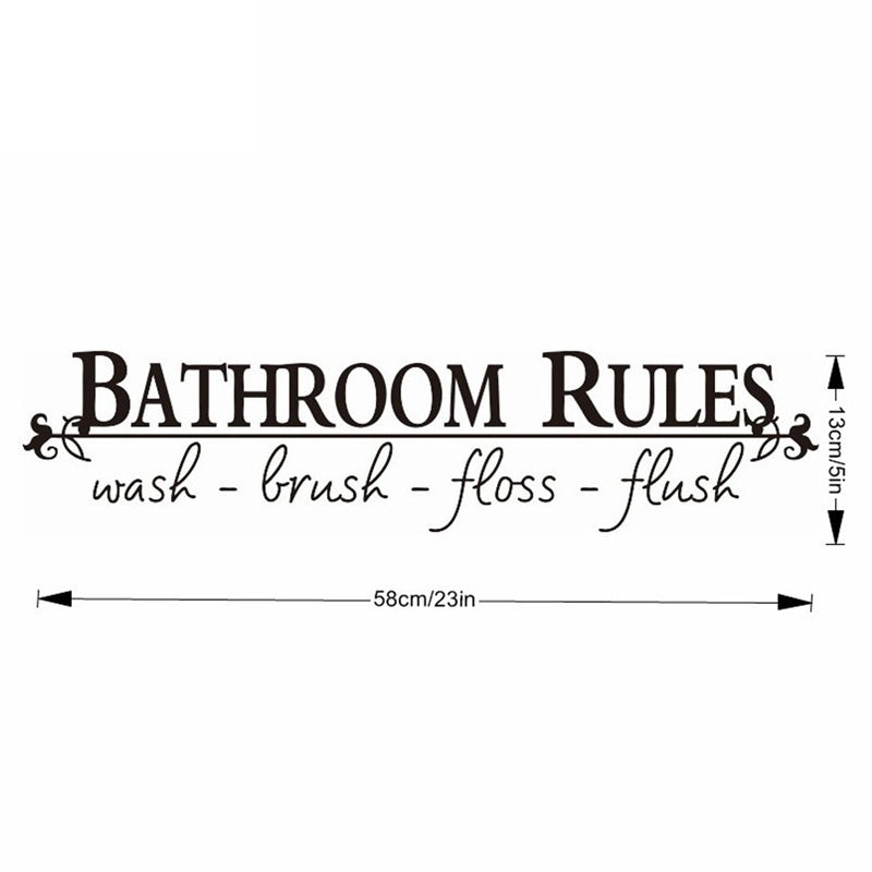 Hot Bathroom Rules Quotes Stickers Home Decoration Creative Decals Removable Vinyl Wall Stickers Bedroom Living Room Murals