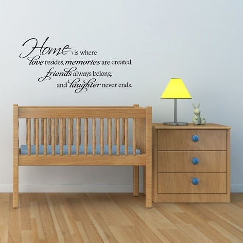 New Hot HOME IS WHERE LOVE RESIDES QUOTE VINYL WALL DECAL STICKER ART -REMOVABLE DECOR
