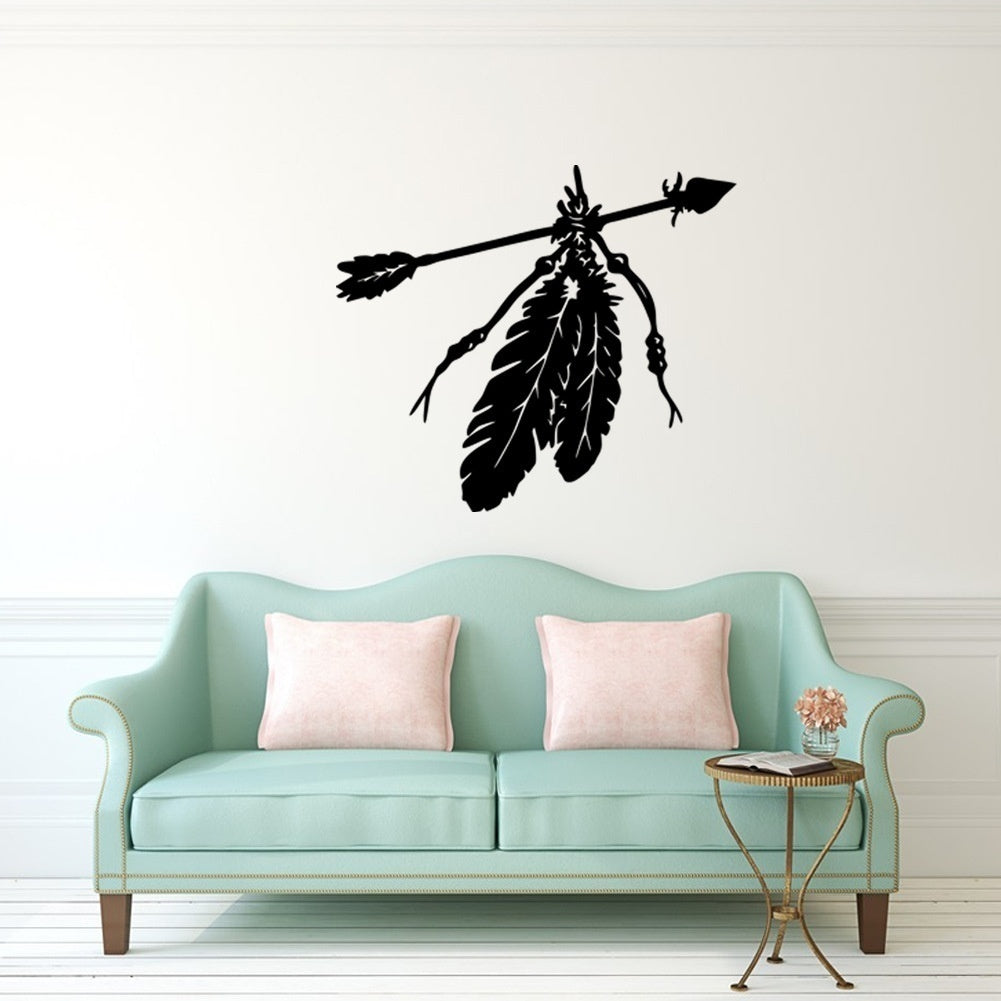 New Brand Native American Arrow Feather Wall Stickers Art Design Removable Vinyl Laptop Sticker Waterproof