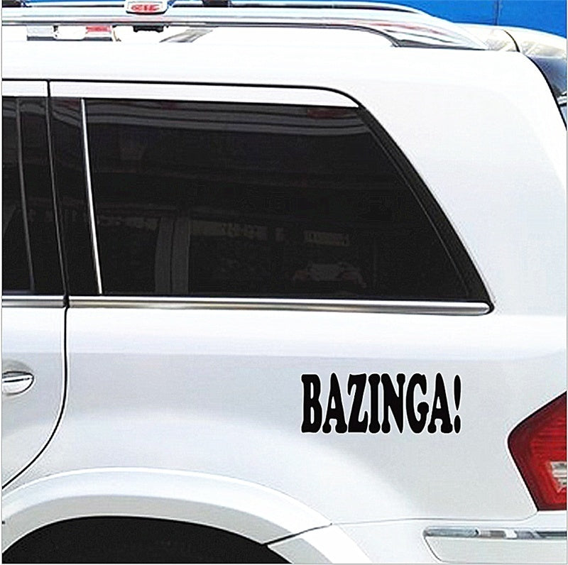 Fashion Bazinga Humour Lines Wall Home Car Sticker Glass Window Laptop Auto Truck Door Black Vinyl Decal Decor