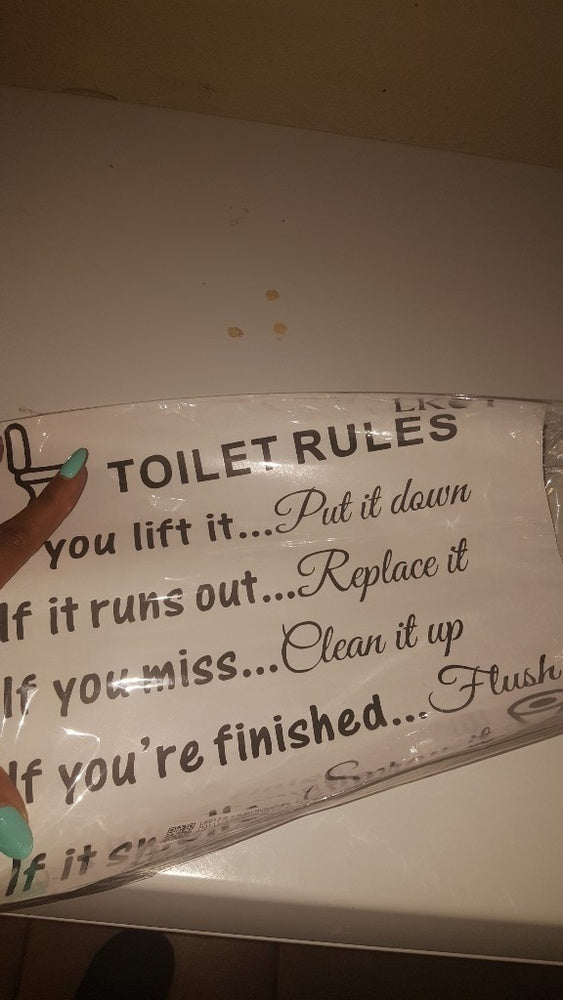 Hot DIY Toilet Rules Bathroom Toilet Wall Sticker Vinyl Art Decals Home Decoration