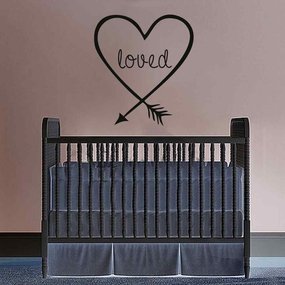 Hot Nursery Love Arrow Decal - Heart Arrow Decor - Love Arrow Wall Decal - Loved Arrow Wall Art Sticker Baby Crib WALL DECAL