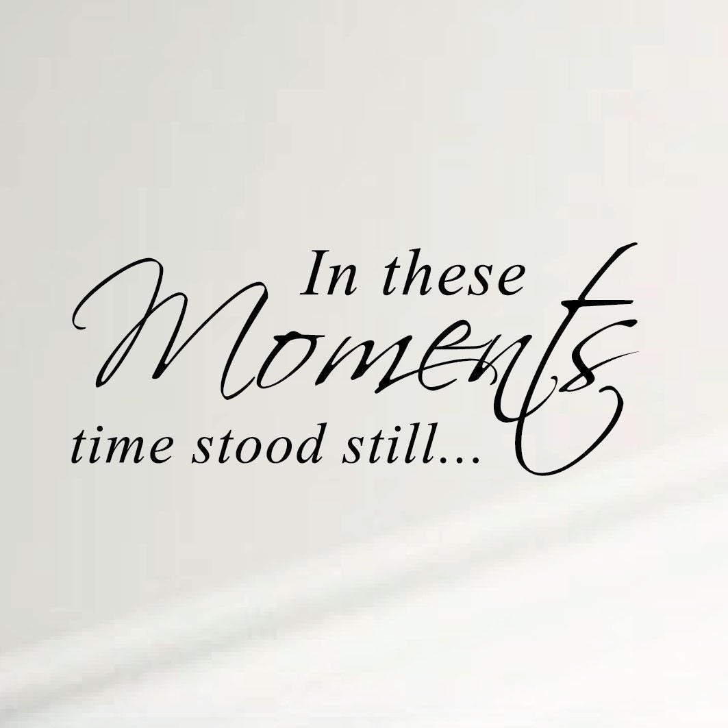 In These Moments Time Stood Still Home Wall Decal Sticker Family Quote Art
