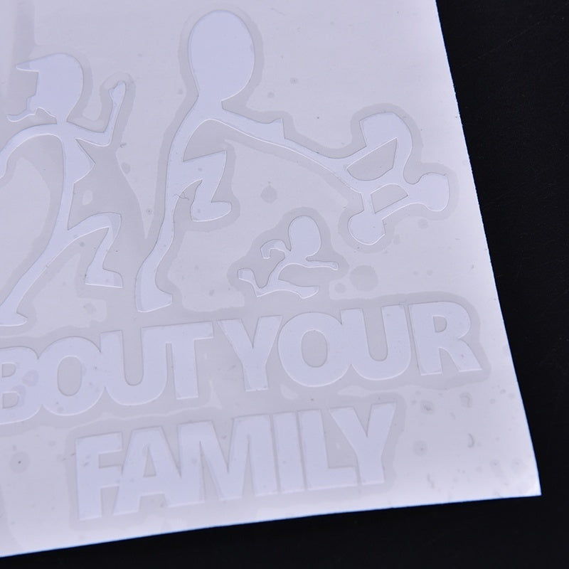 New Brand Chainsaw Decal 'NOBODY CARES ABOUT YOUR STICK FIGURE FAMILY' Funny Vinyl Car Sticker