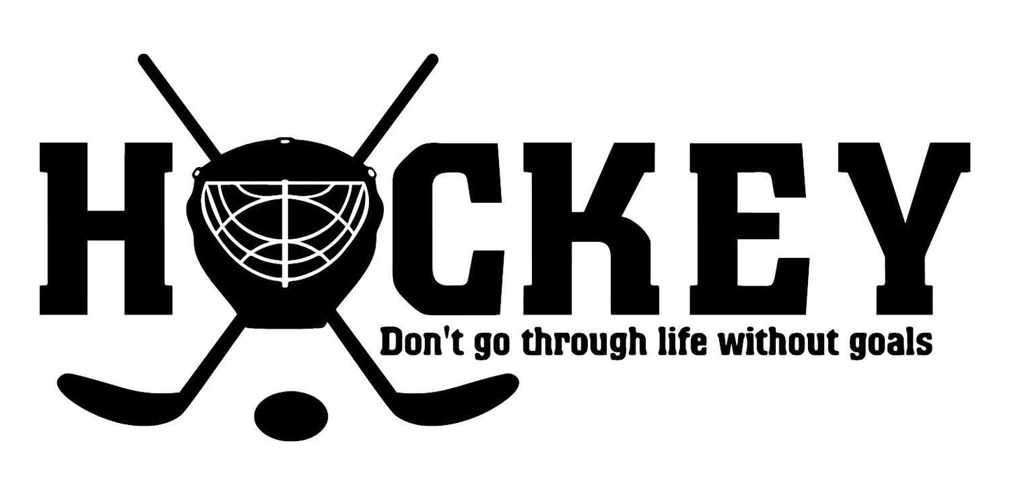 Ice Hockey Wall Decal is a High Quality Vinyl Wall Decal Displaying a Giant Hockey Quote.