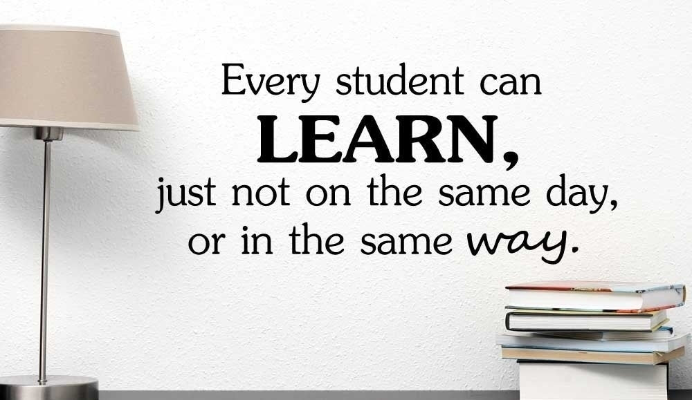 Hot Every student can learn just not on the same day or in the same way. Wall Vinyl Decal nursery inspirational Quote Motivational lettering Art Saying Sticker wall decor stencil arts