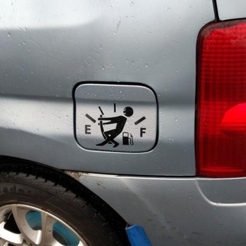 Fashion 12.7CM*9.2CM High Gas Consumption Decal Fuel Gage Empty Stickers Funny Vinyl JDM Car Stickers Car Styling Black Sliver