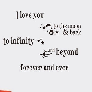 New Hot Exquisite I love you to the moon Saying Quote mural Home Decor Art Removable Vinyl Wall Sticker Decals