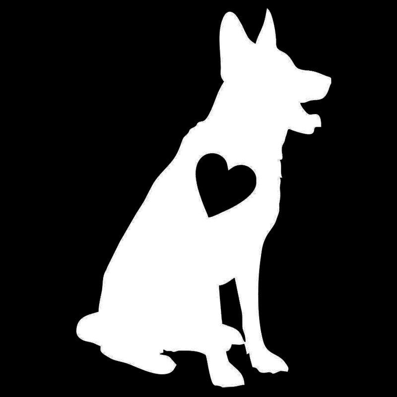 New Hot German Shepherd Heart Pet Love Dog Vinyl Decal Car Stickers