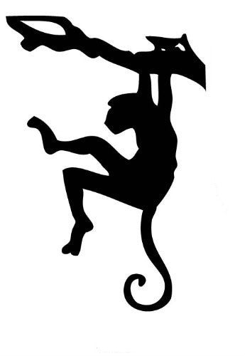 New Brand Animals Vinyl Wall Art Safari Monkey on Tree Branch Wall Decal Sticker - Black
