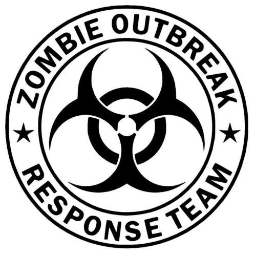 Zombie Outbreak Funny Novelty Car Window Bumper Vinyl Decal Sticker