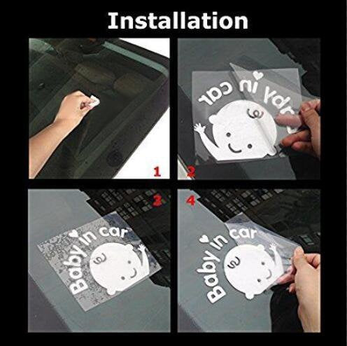 Baby In Car Sticker Decals Safety Signs Baby on Board for Cars Waterproof Car Stickers Decals