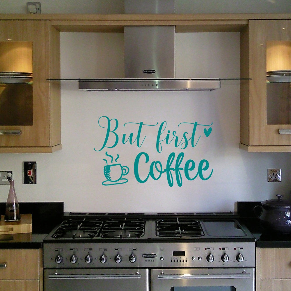 But First Coffee Kitchen Wall Sticker Vinyl Art Decals Cafe Diner DIY Transfer