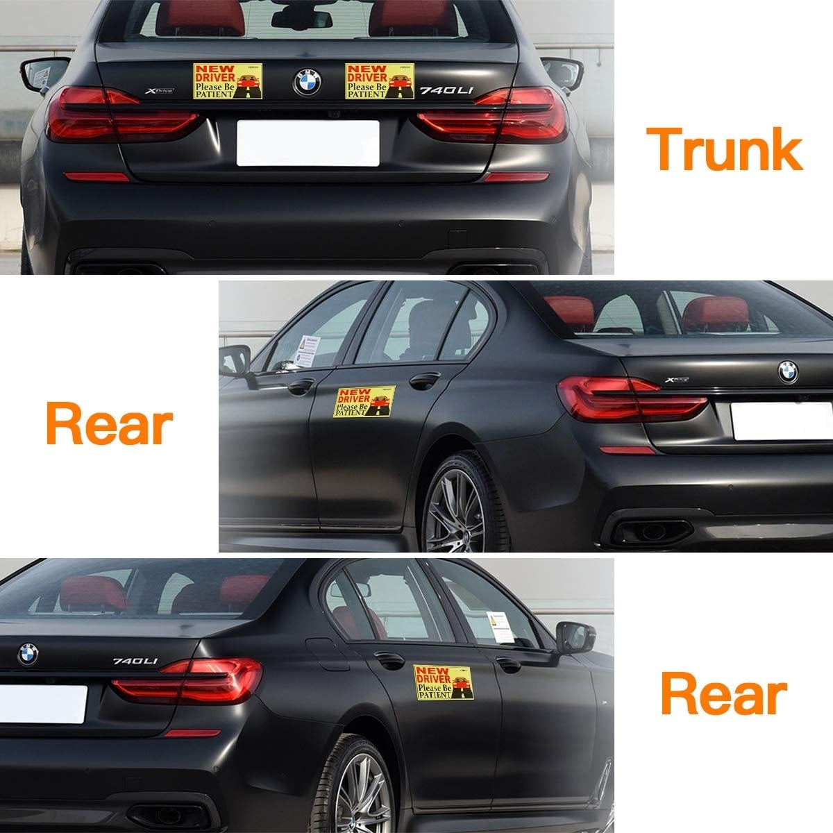 Hot Vaincre Set of 4 Student Drivers for Cars, Vehicle Logo Bumper Stickers for Drivers / Novice Car Window Door Decals