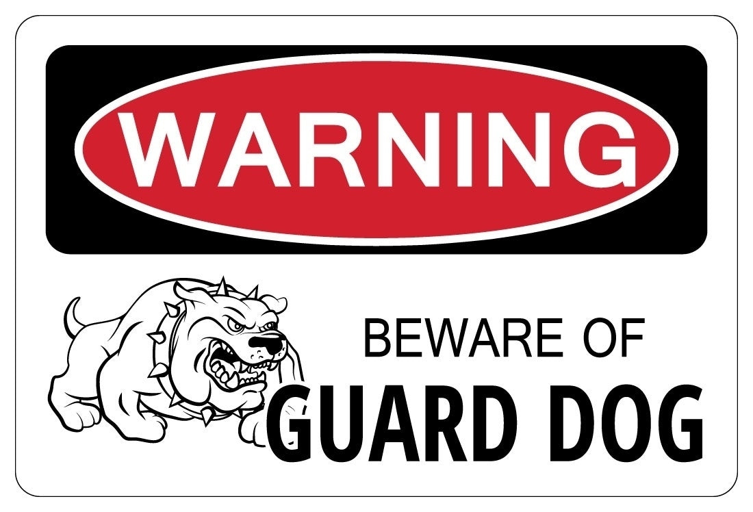 Hot BEWARE OF GUARD DOG Warning Funny Novelty Sign Sticker gag gift