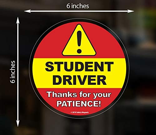 Student Driver Logo Car Window Bumper Door Sticker Decal - 6 X 6 Inches