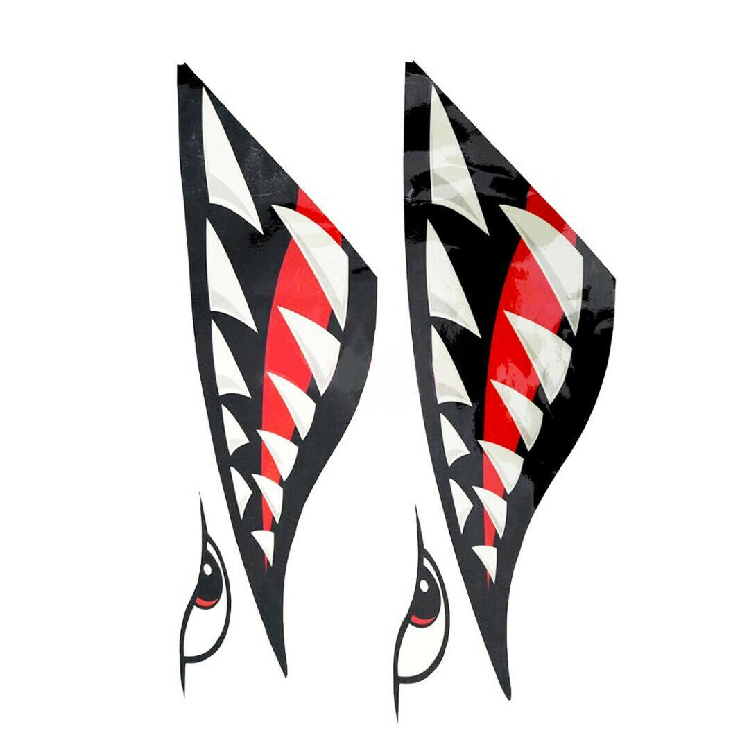 2Pcs Vinyl Shark Teeth Mouth Decal Stickers for Kayak Boat Jet Ski Car Wall