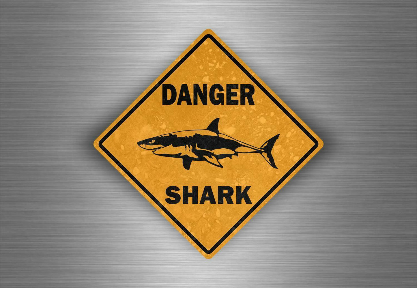 sticker decal car bike motorcycle danger sign shark area surf bumper