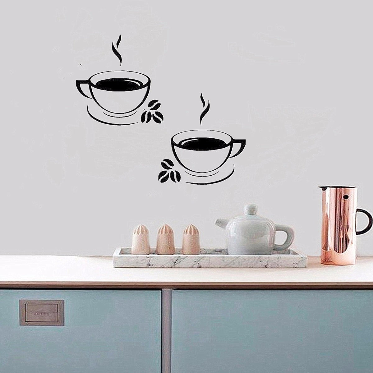 40x24cm Coffee Cups Kitchen Wall Stickers Art Vinyl Decal Restaurant Pub Cafe Home Decor