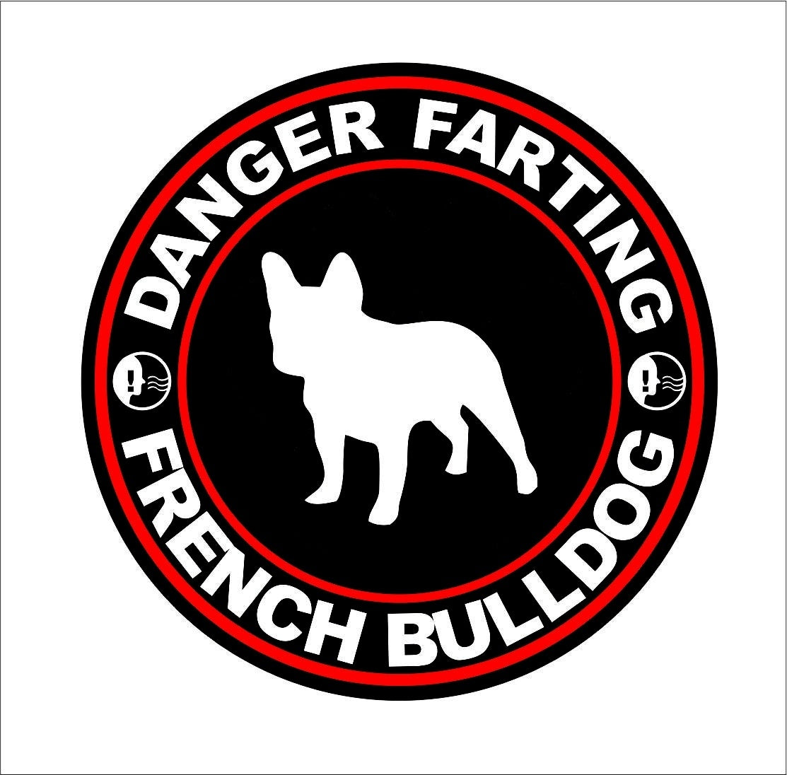 Danger Farting French Bulldog Funny Car Laptop Motorcycle Window Graffiti Decal Sticker
