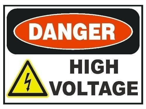 New Brand 6 RV TRAILER CAMPER TRUCK DANGER HIGH VOLTAGE DECALS STICKERS