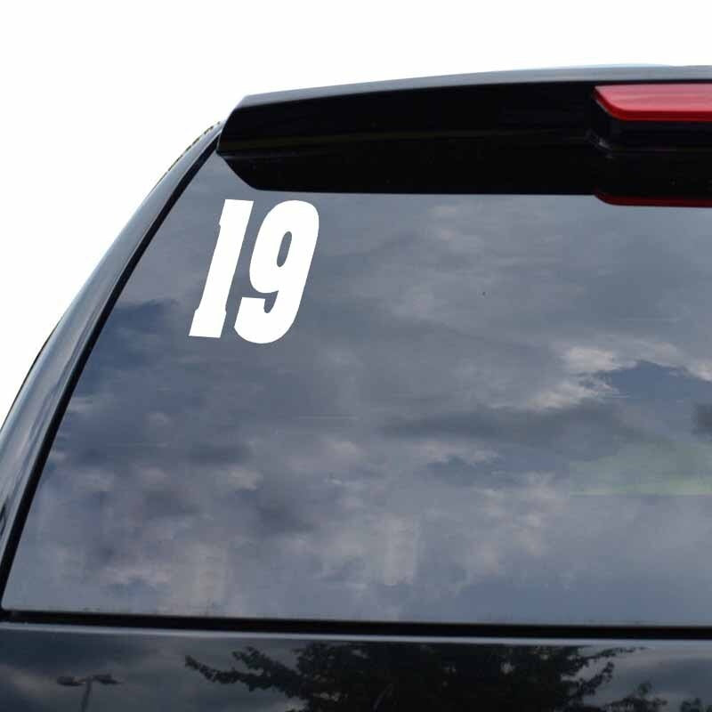 New Brand 13.3CM*15CM lucky Number 19 Vinyl Car-styling Car Sticker Decal Graphical Black/Silver C11-0826