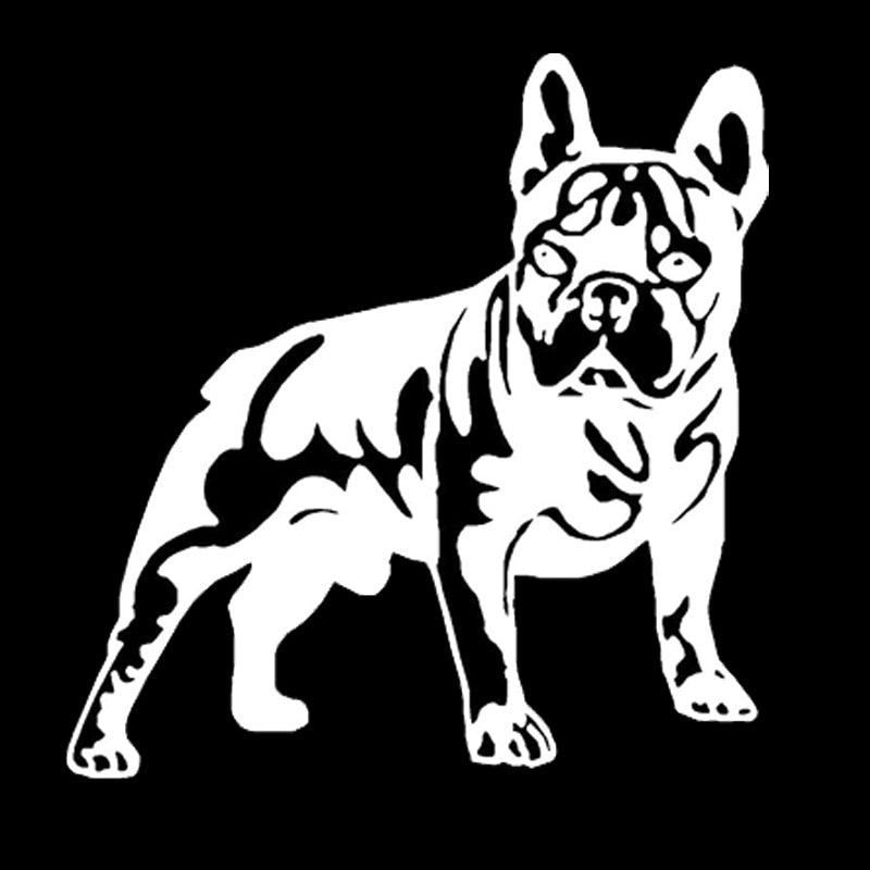 15.8*16.3CM French Bull Dog Vinyl Decal Cute Car Stickers Car Styling Motorcycle Accessories Black/Silver S1-1047