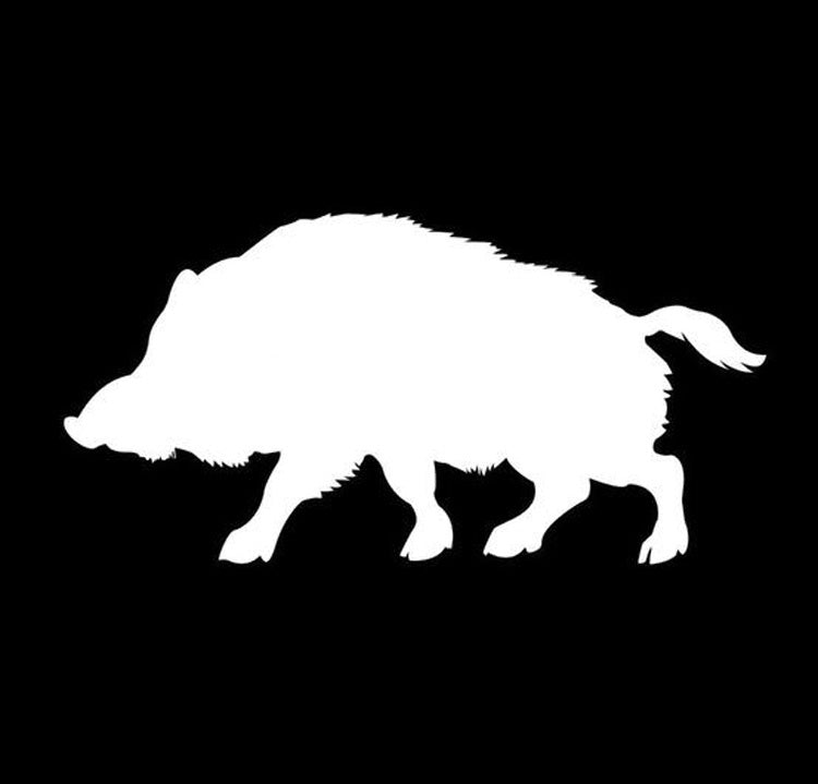 15*7.5CM Fun Animals BOAR Car Styling Car Stickers And Decals Black/Silver C2-0154