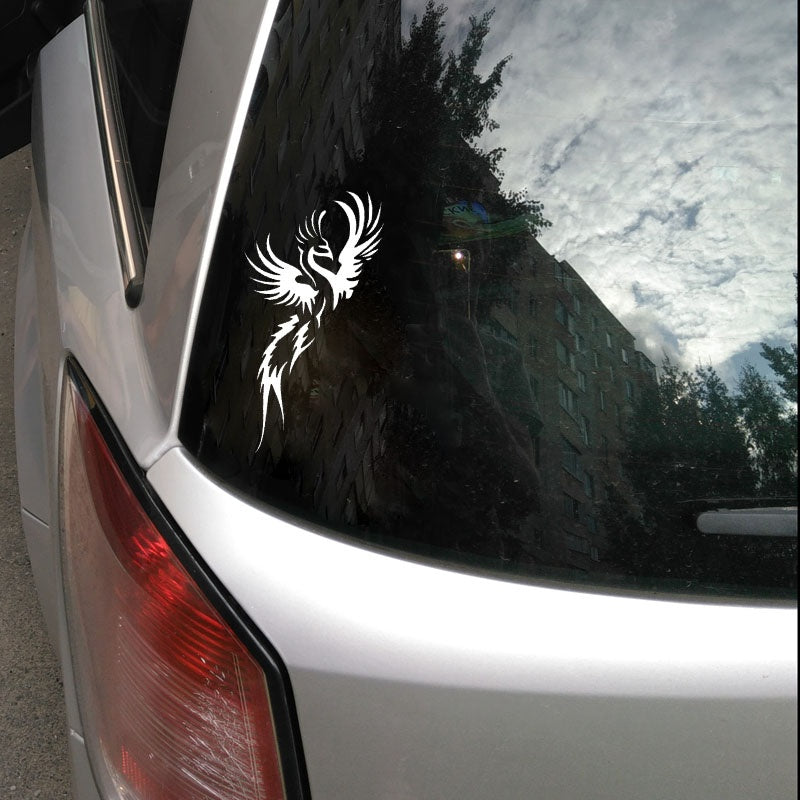 8.1CM*15.8CM Animal Phoenix Flying Decals Car Sticker Black/Silver Vinyl Decoration Accessories C15-1041