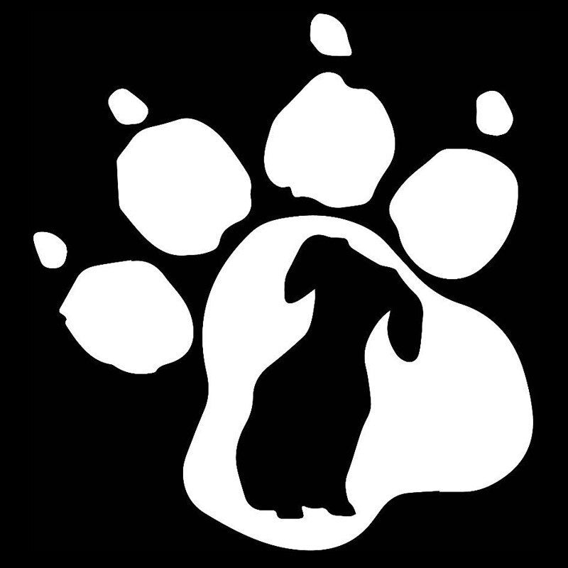 14.9*16CM Dachshund Dog Paw Print Vinyl Decal Personality Car Stickers Car Styling Motorcycle Accessories Black/Silver S1-1268