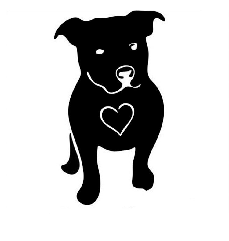 15*9CM LOVE A BULL Pitbull Bulldog Car Stickers Waterproof Car Sticker Decals Black/Silver CT-584