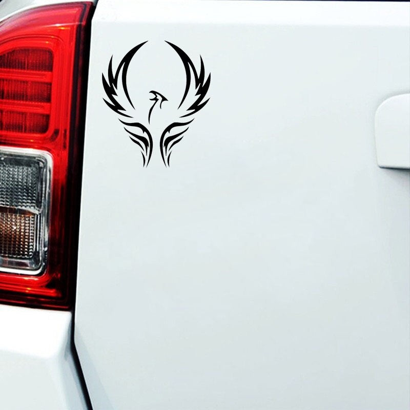 13.5CM*15.8CM Cartoon Animal Phoenix Motorcycle Decal Car Sticker Black/Silver Vinyl Decoration C15-1044