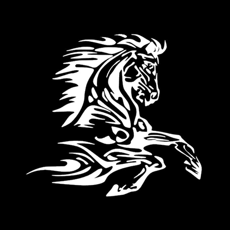 16.5*15.4CM Fashion Flames Horse Decorative Car Sticker Vinyl Bumper Car Styling Decals Black/Silver S1-2074