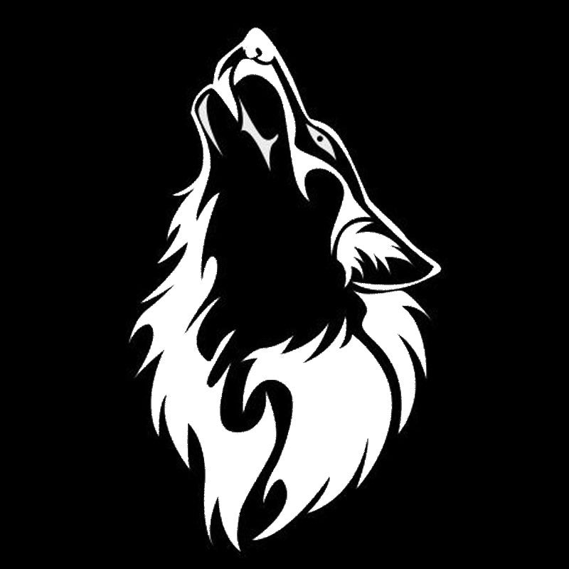 9.5*15.8CM Howling Wolf Creative Car Body Decorative Decal Vinyl Waterproof Outdoor Car Stickers Black/Silver S1-2269