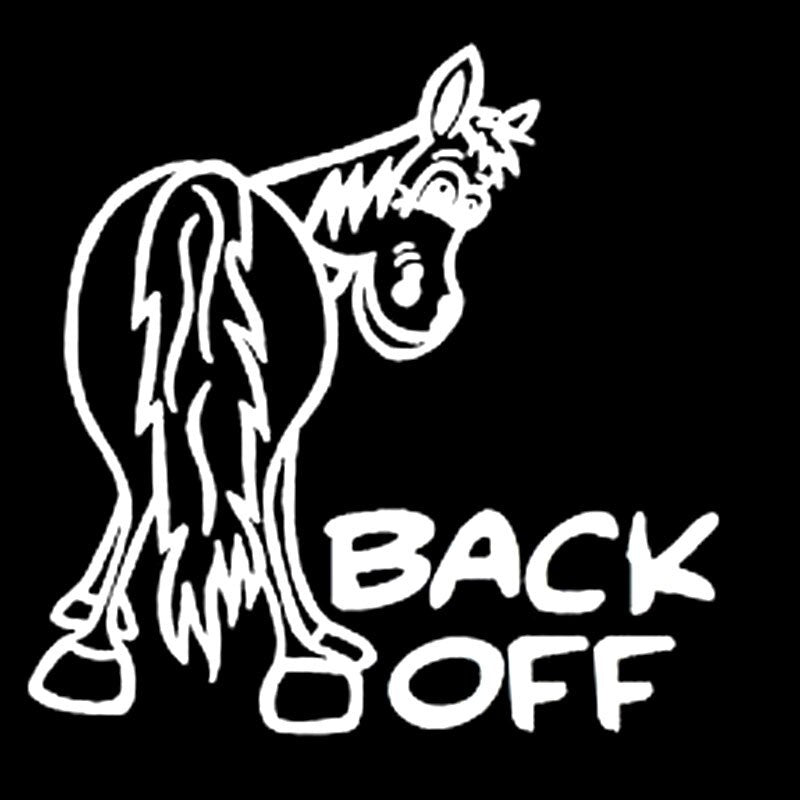 14CM*14CM Back Off Horse Sticker Decal Brand New For Car Styling Car Stickers In Black Or Sliver C8-0204