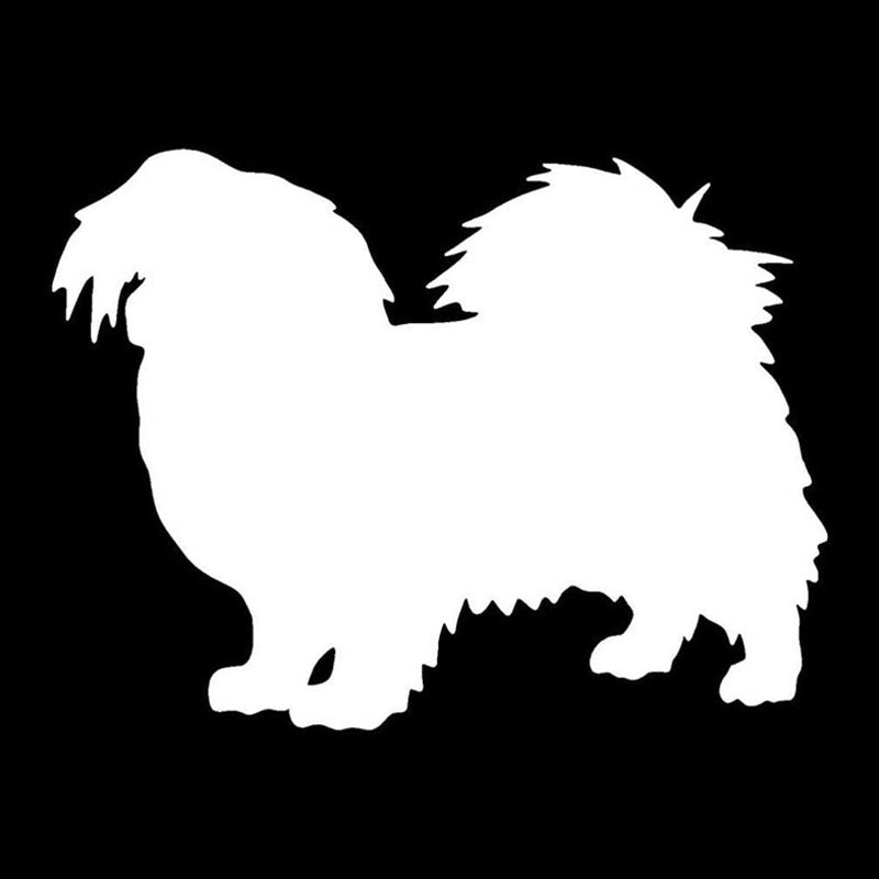 17*12.7CM Tibetan Spaniel Dog Car Stickers Silhouette Vinyl Decal Car Styling Truck Accessories Black/Silver S1-0744
