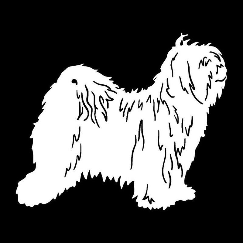 15*12.6CM Tibetan Terrier Dog Car Stickers Vinyl Decal Car Styling Truck Decoration Black/Silver S1-0851