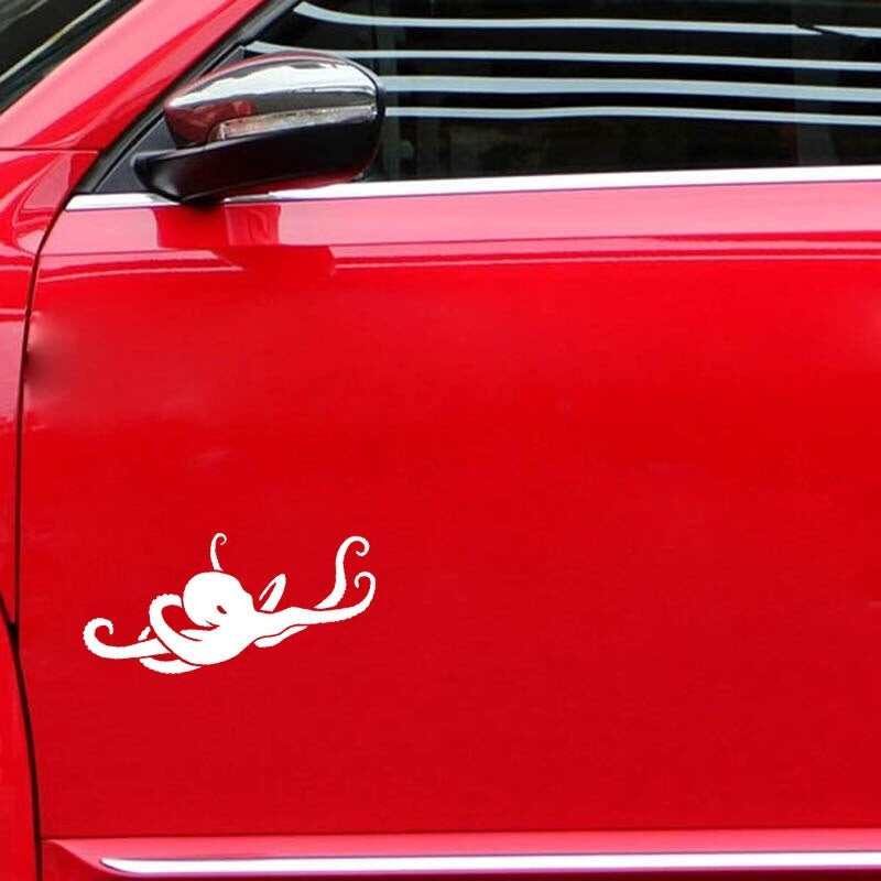 17.8cm*7.3cm Octopus Lying Down Vinyl Car Window Sticker Black/Silver Decal Graphical Decoration C18-0228