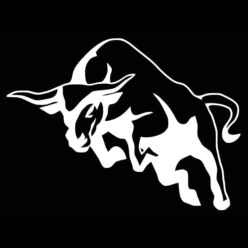 14.3*10.5CM Mighty Jumping Bull Car Sticker Classic Animal Vinyl Car Styling Decals Black/Silver S1-2653