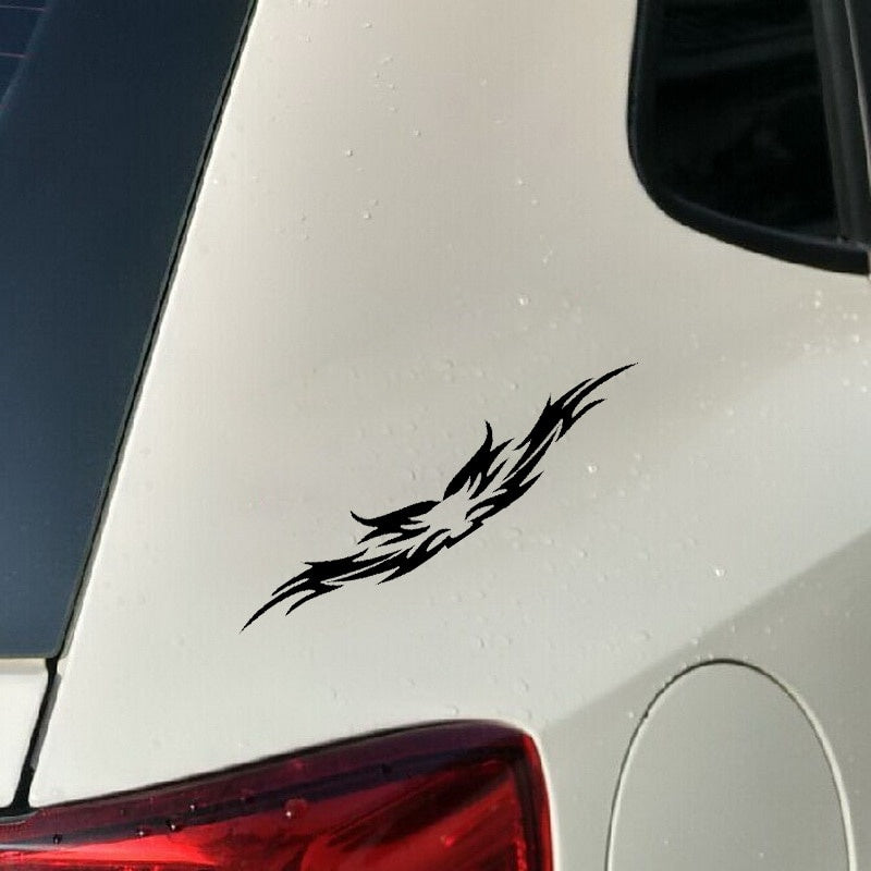 20CM*3.6CM Car Racing Eagle Wings Flames Fashion Black/Silver Vinyl Sticker Exquisite Decal C15-0906