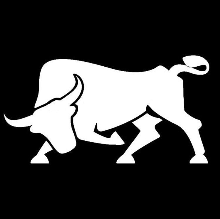 13*8CM Spanish Bull Car Sticker Decals Animal Fun Motorcycle Car Styling Car Stickers Black/Silver C2-0074