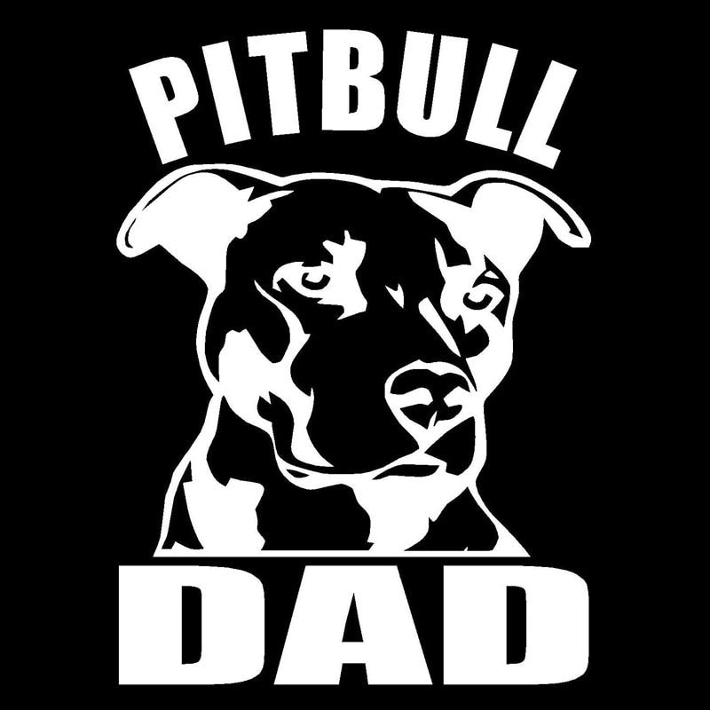 8.5CM*11.5CM PITBULL DAD Vinyl Decal Sticker Car I Love My Rescue Dog Black/Silver C8-0019