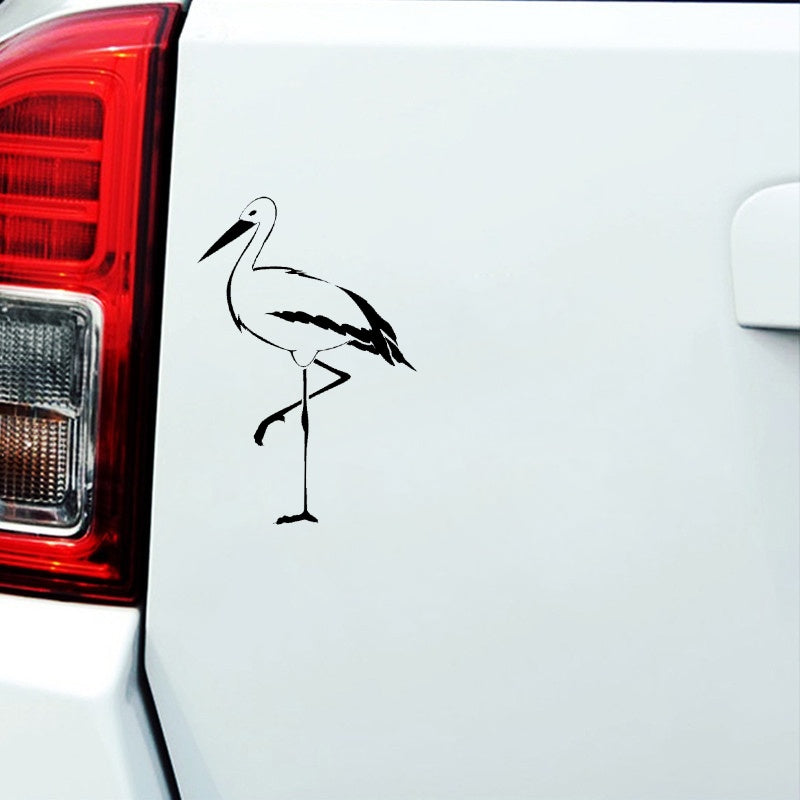 11.2CM*16.7CM Fashion Animal Heron Wader Marsh Bird Long Leg Vinyl Car Sticker Windshield Decal C15-0802