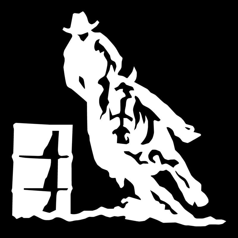 13*13CM Barrel Race Horse Cowboy Car Sticker Decal Personalized Vinyl Sticker C2-0519