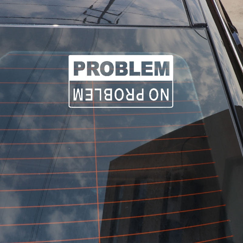 13.5CM*6.9CM Graphics NO PROBLEM Interesting Car Sticker Decal Black Silver Vinyl C11-0689